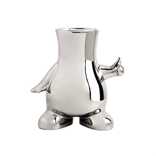 Vase für Dekor Keramikvasen Dekoration Wohnzimmer Tisch Blumen Hydrokultur Simulation Trockenblumen Arrangement Heimdekoration(Silver,A) von L3s9mPzVb4