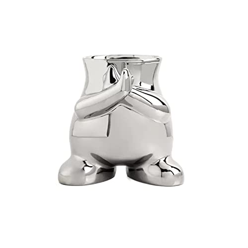 Vase für Dekor Keramikvasen Dekoration Wohnzimmer Tisch Blumen Hydrokultur Simulation Trockenblumen Arrangement Heimdekoration(Silver,C) von L3s9mPzVb4