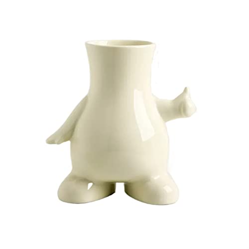 Vase für Dekor Keramikvasen Dekoration Wohnzimmer Tisch Blumen Hydrokultur Simulation Trockenblumen Arrangement Heimdekoration(Weiß,A) von L3s9mPzVb4