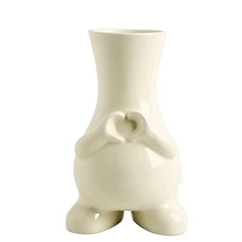 Vase für Dekor Keramikvasen Dekoration Wohnzimmer Tisch Blumen Hydrokultur Simulation Trockenblumen Arrangement Heimdekoration(Weiß,B) von L3s9mPzVb4