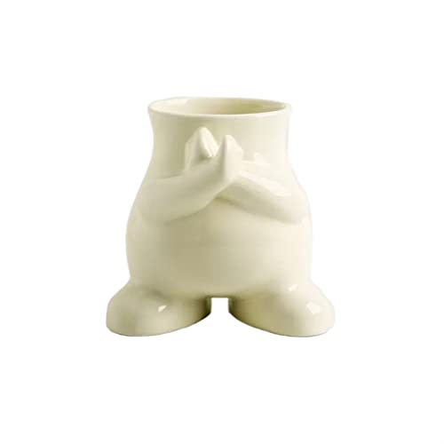 Vase für Dekor Keramikvasen Dekoration Wohnzimmer Tisch Blumen Hydrokultur Simulation Trockenblumen Arrangement Heimdekoration(Weiß,C) von L3s9mPzVb4