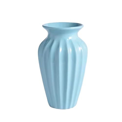 Vase für Dekor Minimalistische europäische leichte Luxus nordische kreative Vase Dekoration Keramik Wohnzimmer Blumenarrangement Stil Esstisch Rose(Blue,Groß) von L3s9mPzVb4