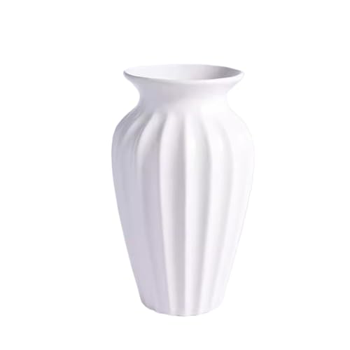 Vase für Dekor Minimalistische europäische leichte Luxus nordische kreative Vase Dekoration Keramik Wohnzimmer Blumenarrangement Stil Esstisch Rose(Weiß,Klein) von L3s9mPzVb4