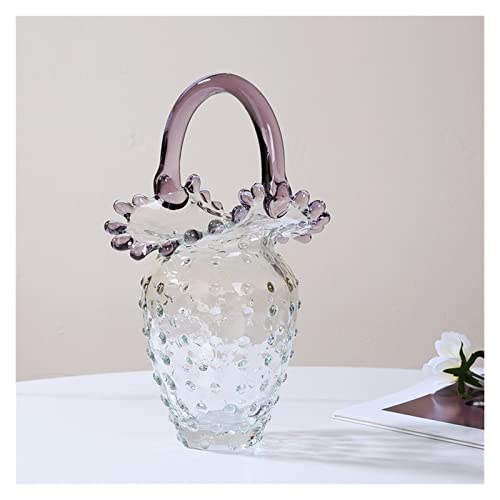 Vase für Dekor Moderne Luxus farbige Glas Korb Vase Dekoration Wohnzimmer Modell Zimmer Teetisch Hotel Blumenarrangement von L3s9mPzVb4