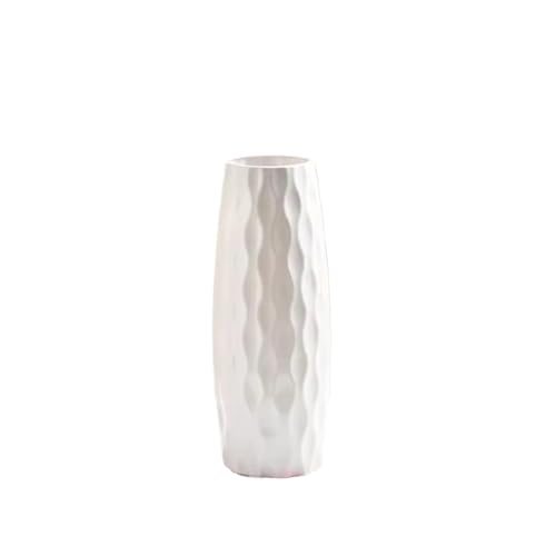 Vase für Dekor Nachahmung Keramik Kunststoff Vase Blumenvase Tisch Wohnzimmer Dekoration und Ornamente(Weiß) von L3s9mPzVb4