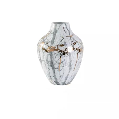 Vase für Dekor Neue chinesische Stil Marmor gemusterte Keramikvase Ornamente Wohnzimmer Foyer TV-Schrank Blumenware(Groß) von L3s9mPzVb4