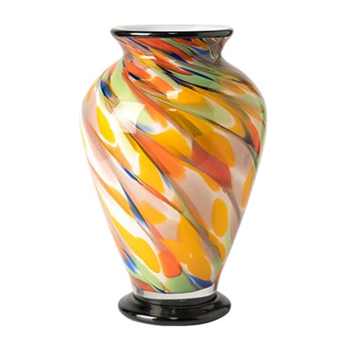 Vase für Dekor Retro-Glasvase mit Farbverlauf – 30 cm hoch, Bunte Glasvase breiter Öffnung for Kaminsims, Esstisch, Hochzeitsdekoration im Eingangsbereich, Wohnzimmer(Orange) von L3s9mPzVb4
