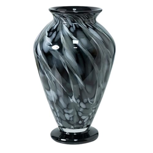Vase für Dekor Retro-Glasvase mit Farbverlauf – 30 cm hoch, Bunte Glasvase breiter Öffnung for Kaminsims, Esstisch, Hochzeitsdekoration im Eingangsbereich, Wohnzimmer(Schwarz) von L3s9mPzVb4