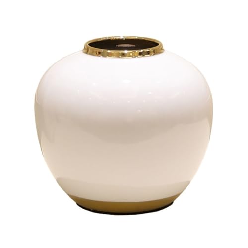 Vase für Dekor Runde Keramikvase, TV-Schrank, Esstisch, Zuhause, Wohnzimmer, Dekoration, getrocknete Blumen, Blumenarrangement, Ornament-Vase von L3s9mPzVb4