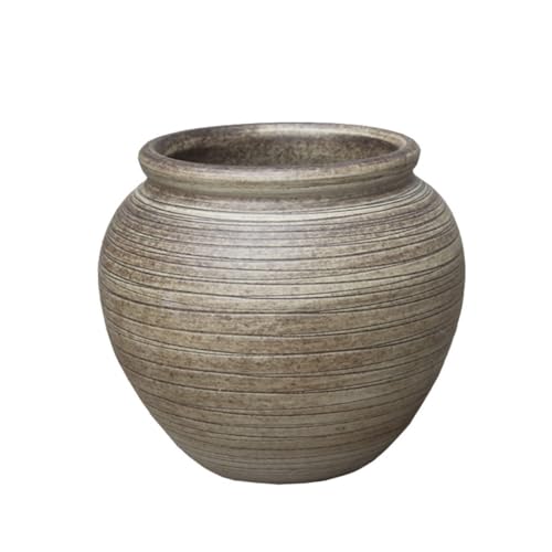 Vase für Dekor Runde Keramikvase, Wohnzimmer, Arbeitszimmer, Keramiktopf, Dekoration, Retro, grobe Keramik, getrocknete Blumen, Blumenarrangement von L3s9mPzVb4