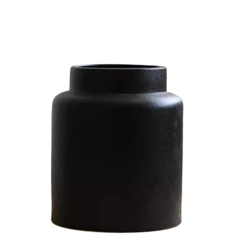 Vase für Dekor Schwarze Keramikvase for Wohnzimmerdekoration, Blumenarrangement, große Öffnung, spezielle Vase(Schwarz) von L3s9mPzVb4