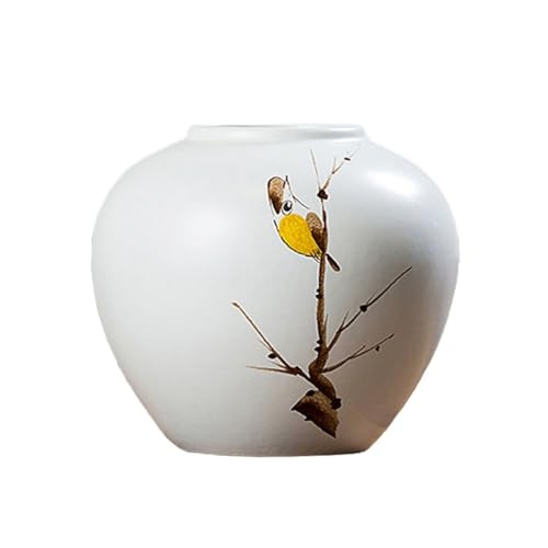 Vase für Dekor Weiße Keramikvase, Dekoration, Elster, Vogel, Porzellan, getrocknete Blumen, Blumenarrangement, Wohnzimmer, Arbeitszimmer, Tisch, Blumenkunst von L3s9mPzVb4