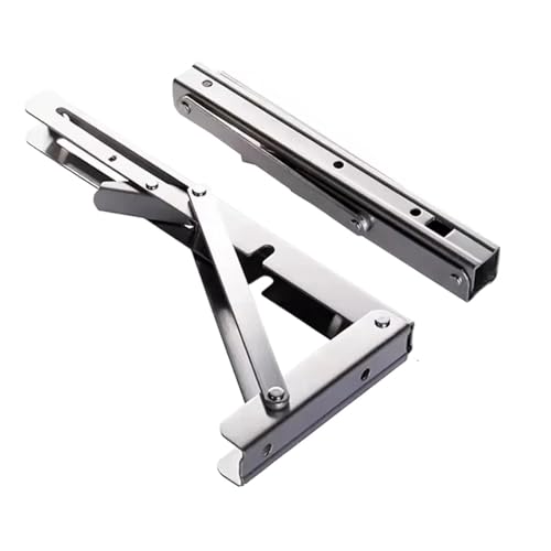 2 Stück Dreieck-Klappwinkel-Regalhalterung, zusammenklappbare Regalhalterung for Tisch, Werkbank, Wandmontage Klappkonsole(2pc stainless 14inch) von L6NqIAG
