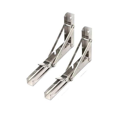 2Pcs Dreieck Klapp Winkel Halterung Schwere Unterstützung Einstellbare Wand Montiert Tisch Regal Möbel Hardware Klappkonsole(Silver 2pcs 20inch) von L6NqIAG
