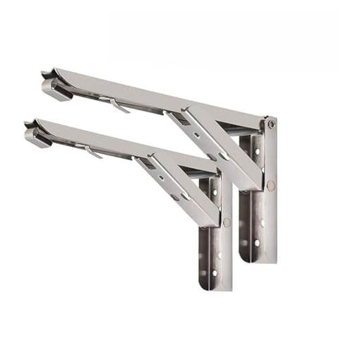 Klappbare Regalhalterung, Edelstahl, robuste Dreieckhalterung, Wandmontage, Bank- und Tischhalterung, platzsparende Aufbewahrungshalterung Klappkonsole(10 inch) von L6NqIAG