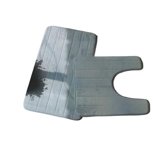 L6NqIAG 2 Pcs/Set Memory Foam Bath Mat Rug Floor Bathroom Rugs Carpet Toliet Badezimmer Teppiche Sets(Grey) von L6NqIAG