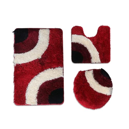 L6NqIAG Floor Mat Household Bathroom Water Absorption Combination Set of Three Pieces Badezimmer Teppiche Sets(12) von L6NqIAG