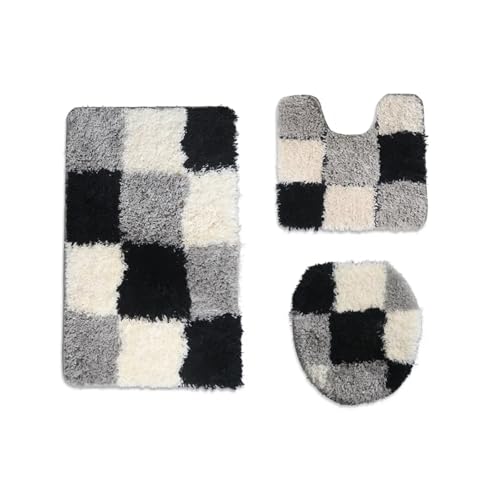 L6NqIAG Floor Mat Household Bathroom Water Absorption Combination Set of Three Pieces Badezimmer Teppiche Sets(5) von L6NqIAG