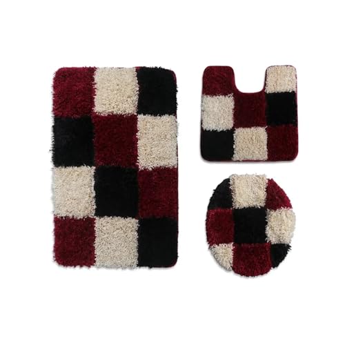 L6NqIAG Floor Mat Household Bathroom Water Absorption Combination Set of Three Pieces Badezimmer Teppiche Sets(7) von L6NqIAG