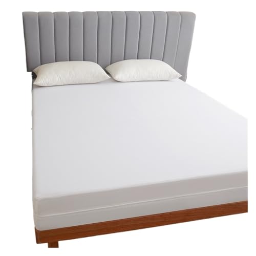L6NqIAG Wasserdichter Matratzenschoner mit Reißverschluss, weicher, atmungsaktiver, geräuschloser Matratzenbezug for Einzel- und Doppelbetten Matratzenschoner(White,90x200x30cm) von L6NqIAG