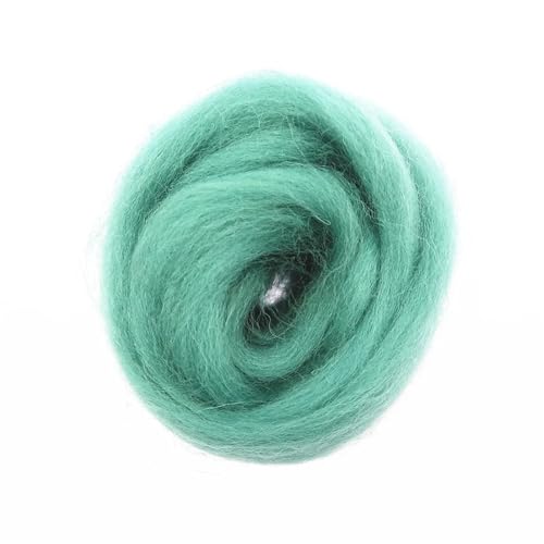 L6NqIAG Wollfaser Wolle Roving Grüne Serie Nadelfilzen Handgemachtes Spinnen DIY Bastelmaterial Werkzeug Nadelfilzwolle(22,100g) von L6NqIAG