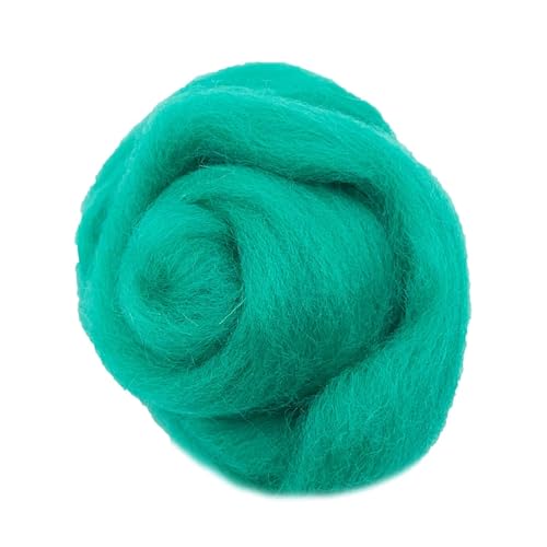 L6NqIAG Wollfaser Wolle Roving Grüne Serie Nadelfilzen Handgemachtes Spinnen DIY Bastelmaterial Werkzeug Nadelfilzwolle(26,100g) von L6NqIAG