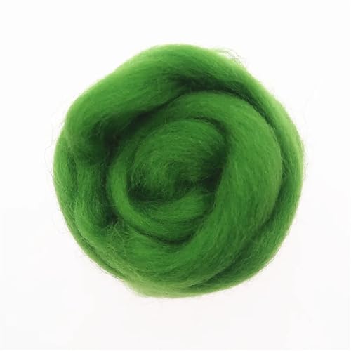 L6NqIAG Wollfaser Wolle Roving Grüne Serie Nadelfilzen Handgemachtes Spinnen DIY Bastelmaterial Werkzeug Nadelfilzwolle(36,100g) von L6NqIAG