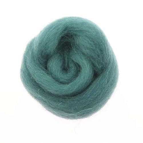 L6NqIAG Wollfaser Wolle Roving Grüne Serie Nadelfilzen Handgemachtes Spinnen DIY Bastelmaterial Werkzeug Nadelfilzwolle(41,100g) von L6NqIAG