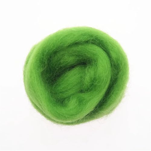 L6NqIAG Wollfaser Wolle Roving Grüne Serie Nadelfilzen Handgemachtes Spinnen DIY Bastelmaterial Werkzeug Nadelfilzwolle(98,50g) von L6NqIAG