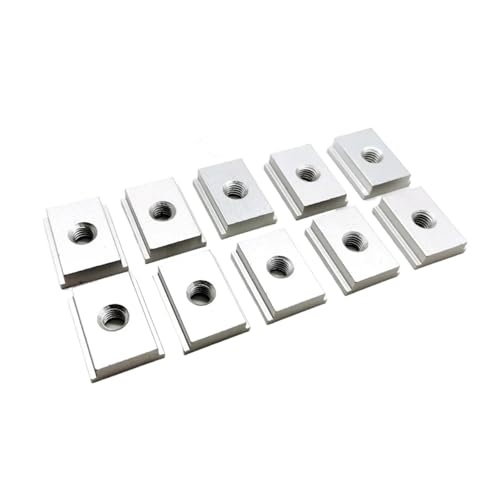 T-Slot Aluminiumlegierung Gehrungsschiene T Schiebeschieber Schrauben Mutternsatz Holzbearbeitung T-Schienenvorrichtung Vorrichtungswerkzeuge T-Slot Schiene(10Pcs M8 Silver,600mm) von L6NqIAG
