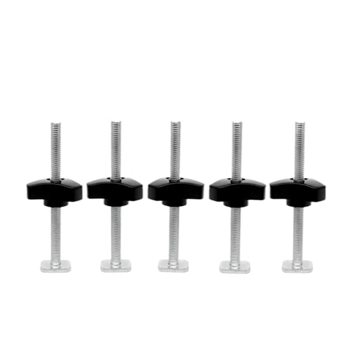 T-Slot Aluminiumlegierung Gehrungsschiene T Schiebeschieber Schrauben Mutternsatz Holzbearbeitung T-Schienenvorrichtung Vorrichtungswerkzeuge T-Slot Schiene(5 pack T Bolts Nuts,300mm) von L6NqIAG