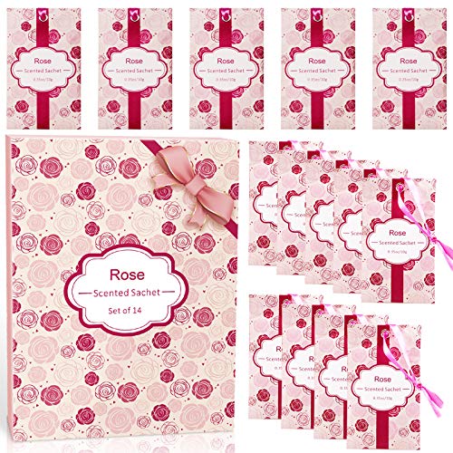 LA BELLEFÉE Duftsäckchen Rosa duftende Sachets Duftkissen Taschen für Schubladen Schränke und Autos, 10g x 14 von LA BELLEFÉE