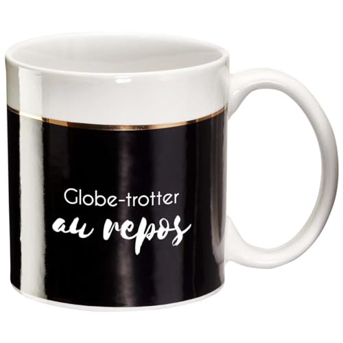 DRAEGER PARIS 1886 Globe-Trotter au repos Tasse, Noir/Or, 11.6 x 9.5 x 8.2 cm von DRAEGER PARIS 1886