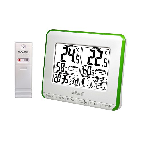 LA CROSSE TECHNOLOGY WS6812W-GREEN Wetterstation, Weiß/Grün von La Crosse Technology