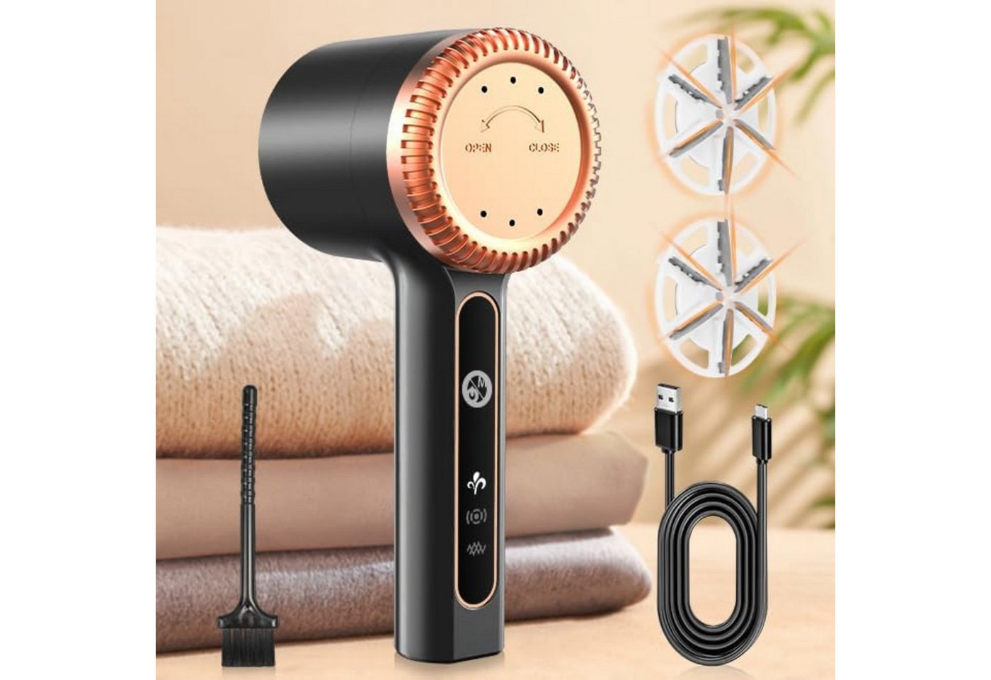 LA CUTE Fusselrasierer Wiederaufladbarer elektrischer Fusselrasierer mit 3 Geschwindigkeiten, Effizienter Fusselrasierer für Kleidung & Möbel, Akku kabellos von LA CUTE