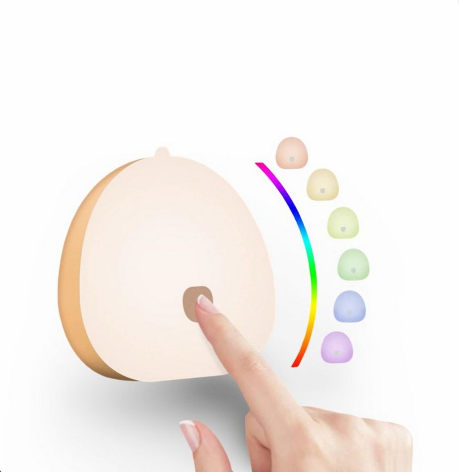LA CUTE LED Nachtlicht Yifacoom Nachtlicht für Kinder, LED integriert, nicht austauschbar, Warmweiß, Kaltweiß, Neutralweiß, RGB, Touch-Steuerung & RGB-Farbwechsel mit Akku von LA CUTE