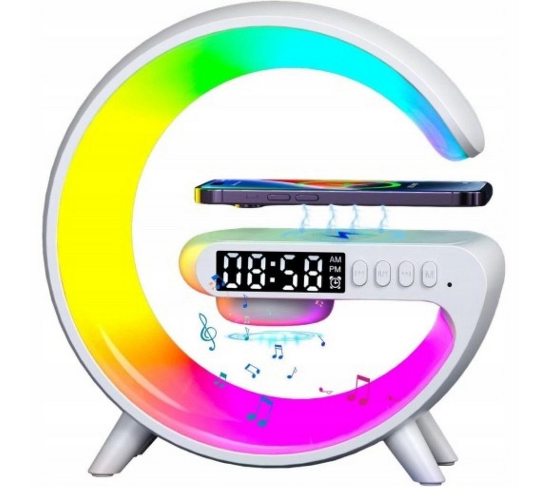 LA CUTE Radiowecker LED-Nachtlampe mit kabellosem Ladegerät, Wecker und Bluetooth LED-Lampe mit 7 Farben und kabellosem Laden. LA CUTE Radiowecker LED-Nachtlampe mit kabellosem Ladegerät, Wecker und Bluetooth LED-Lampe mit 7 Farben und kabellosem Laden. von LA CUTE