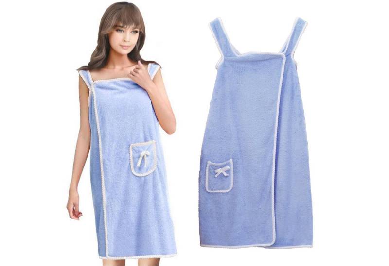 LA CUTE Saunatuch Damen Handtuch Bademantel Pareo Spa Sauna 135x80 cm, (Damen Handtuch Bademantel für Spa und Sauna), Handtuch und Bademantel in einem mit sicherem Knopfverschluss von LA CUTE