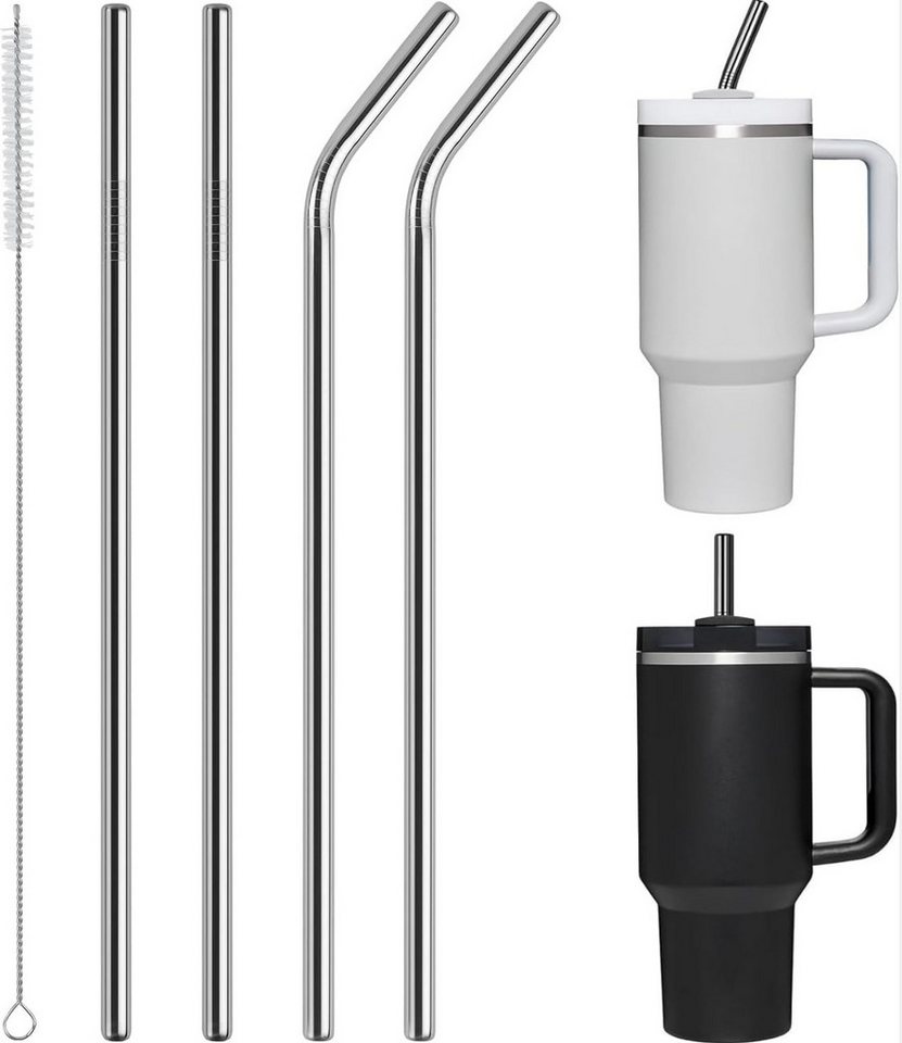 LA CUTE Trinkhalme 4er Set Edelstahl Strohhalme – Wiederverwendbar, Reinigungsbürste, (Wiederverwendbare Metallstrohhalme für Getränke, ideal für den Alltag, 5-tlg., Nachhaltiges Edelstahl-Strohhalm-Set mit Reinigungsbürste, 5-teilig), Langlebige, Edelstahl Strohhalme nachhaltig & spülmaschinenfest LA CUTE Trinkhalme 4er Set Edelstahl Strohhalme – Wiederverwendbar, Reinigungsbürste, (Wiederverwendbare Metallstrohhalme für Getränke, ideal für den Alltag, 5-tlg., Nachhaltiges Edelstahl-Strohhalm-Set mit Reinigungsbürste, 5-teilig), Langlebige, Edelstahl Strohhalme nachhaltig & spülmaschinenfest von LA CUTE