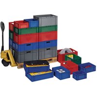 Transportstapelbehälter L400xB300xH175mm grün pp Seitenwände geschlossen von LA-KA-PE