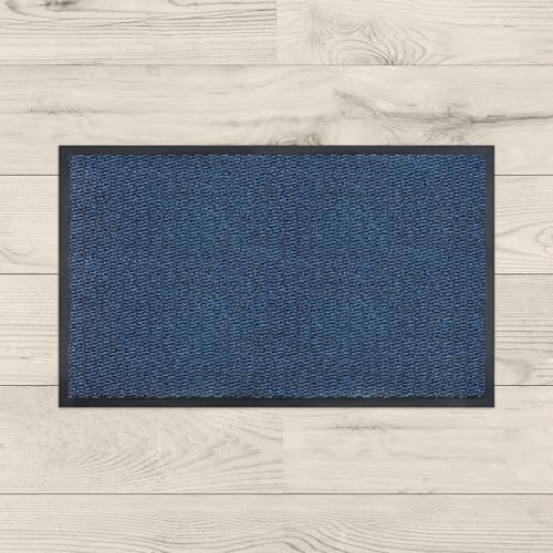LA KO Sauberlaufmatte Luzern Größen - Fußmatte aus Polypropylen/Rücken mit erhöhter Rutschfestigkeit (blau, 90 x 150 cm) von LA KO