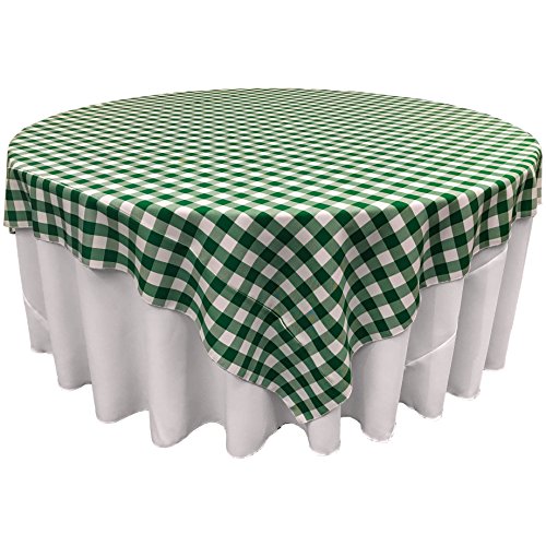 LA Linen Poly Checkered Square Tablecloth, 72 by 72-Inch, Green/White von LA Linen