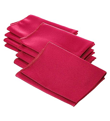 LA Linen Popeline Servietten, Polyester, Fuchsia, 45,7 x 45,7 cm, 10 Stück von LA Linen