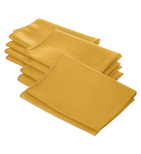 LA Linen Popeline Servietten, Polyester, Gold, 45,7 x 45,7 cm, 10 Stück von LA Linen