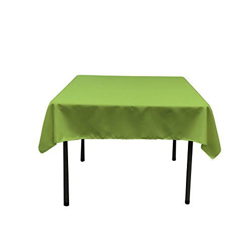 LA Linen Quadratische Tischdecke aus Polyester/Popeline, Polyester, Lime, 132 x 132 x 0.04 cm von LA Linen