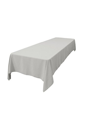 LA Linen Tischdecke, Polyester, Popeline, rechteckig, 152,4 x 365,8 cm, Hellgrau von LA Linen