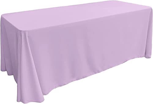 LA Linen Polyester-Popeline, waschbar, rechteckig, schmutzabweisend, Tischdecke, 228 x 332 cm, Stofftischdecke für Abendessen, Küche, Party, Urlaub, 228 x 332 cm, Flieder von LA Linen