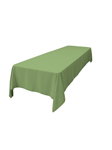 LA Linen Tischdecke aus Polyester-Popeline, waschbar, rechteckig, Flecken- und knitterfrei, Stoff-Tischdecke für Abendessen, Küche, Party, Urlaub, 152 x 274 cm, Salbeigrün von LA Linen