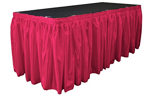 La Leinen Brautschmuck Tisch Rock mit 10 l-Clips, Satin, Fuchsia, 21 FT x 74 cm, 11 Stück von LA Linen