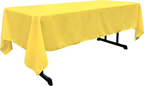 La Leinen Polyester Popeline 60 by 274 cm Rechteckige Tischdecke, hellgelb von LA Linen